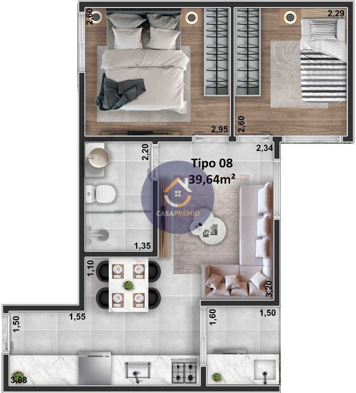 Apartamento 2Q - Vila Esperança foto 3