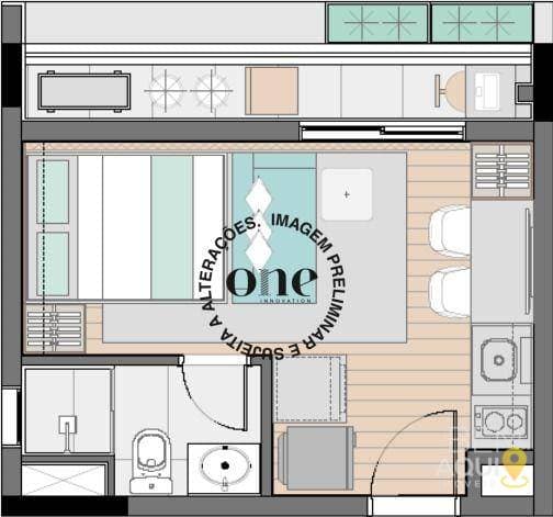 Studio de 23 m² à venda em São Paulo/SP no Nex One Sarutaiá Jardins. foto 2